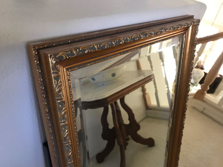 JUST ADDED - Stunning Vintage Gilt Beveled Glass Wall Mirror [Photo 3]