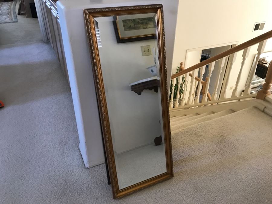 JUST ADDED - Stunning Vintage Gilt Beveled Glass Wall Mirror [Photo 2]