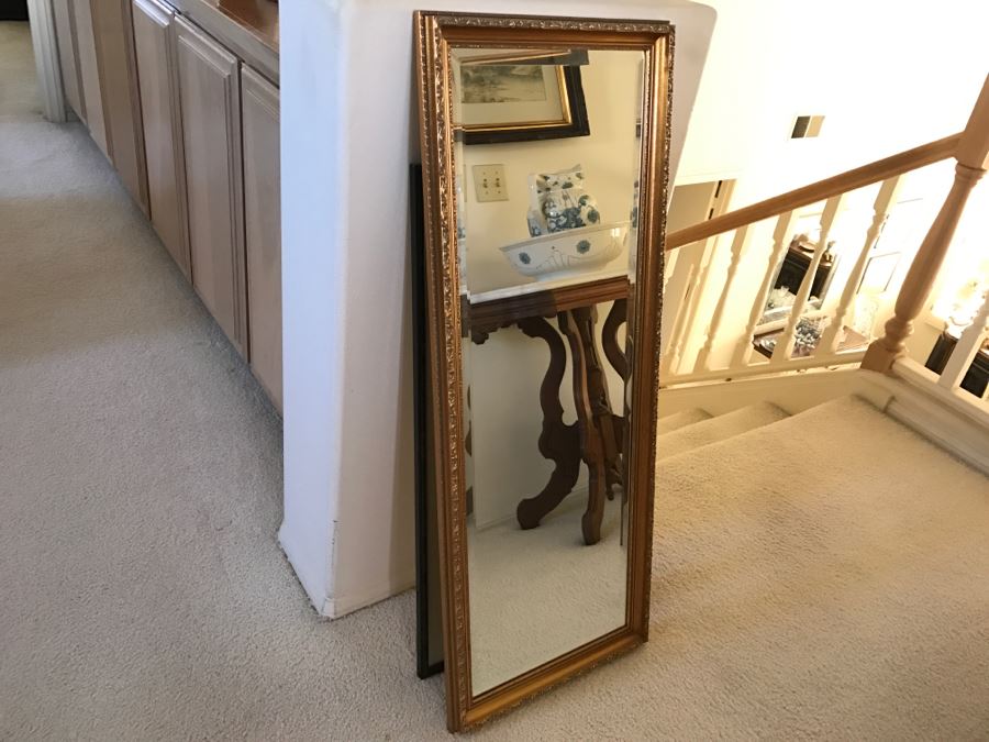 JUST ADDED - Stunning Vintage Gilt Beveled Glass Wall Mirror [Photo 1]
