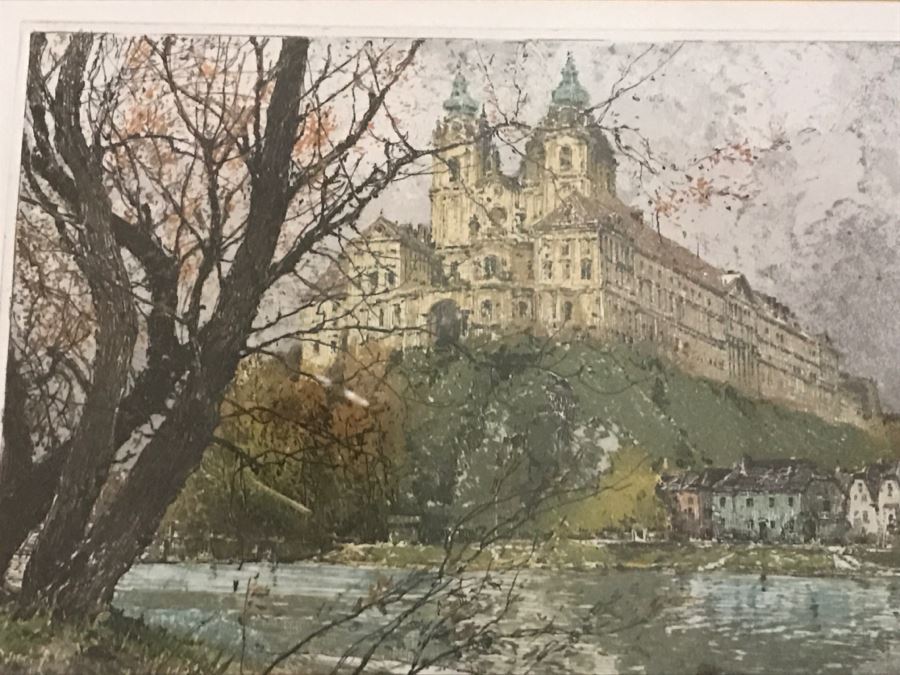 JUST ADDED - Vintage 1930's Luigi Kasimir Etching 'Melk On The Danumbe' Limited Edition Hand Signed [Photo 5]