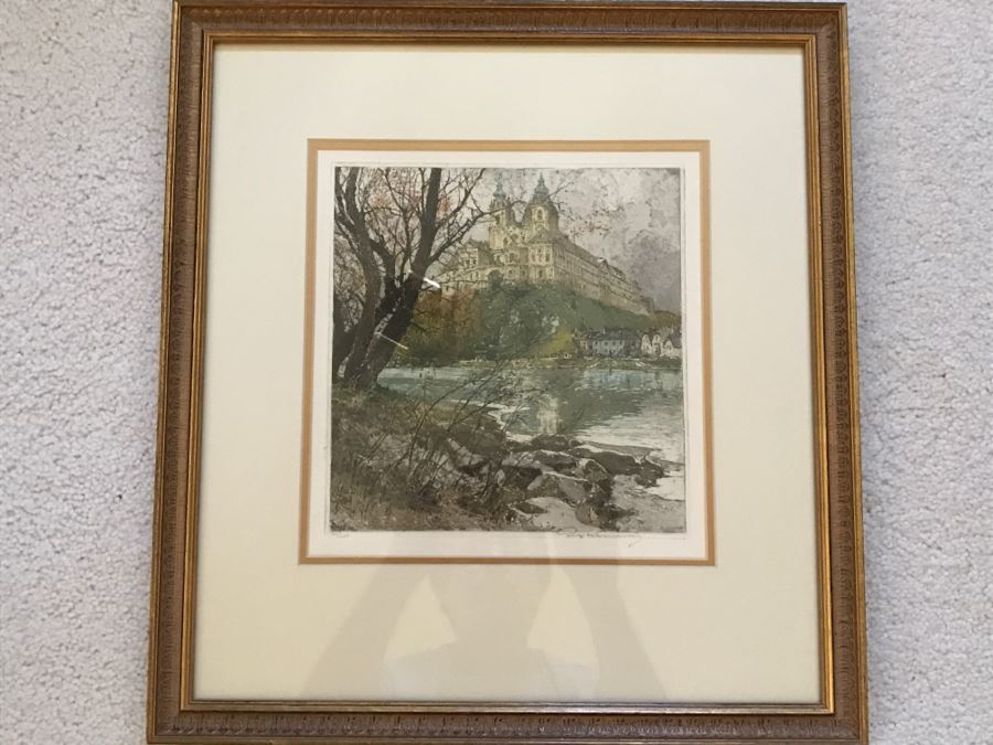 JUST ADDED - Vintage 1930's Luigi Kasimir Etching 'Melk On The Danumbe' Limited Edition Hand Signed [Photo 2]