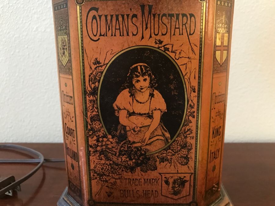 JUST ADDED - Vintage Colman's Mustard Tin Lamp [Photo 3]