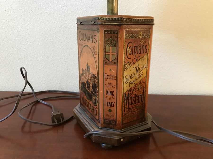 JUST ADDED - Vintage Colman's Mustard Tin Lamp [Photo 9]