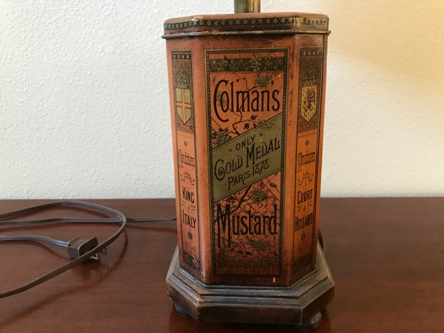 JUST ADDED - Vintage Colman's Mustard Tin Lamp [Photo 5]