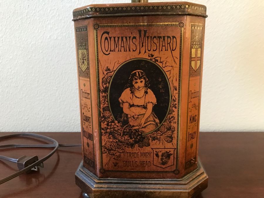 JUST ADDED - Vintage Colman's Mustard Tin Lamp [Photo 1]