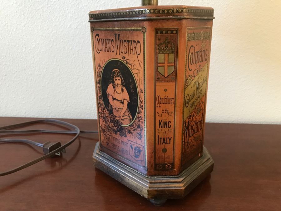 JUST ADDED - Vintage Colman's Mustard Tin Lamp [Photo 4]