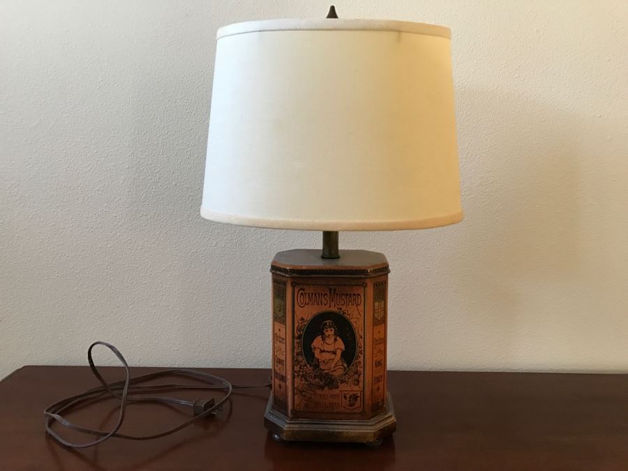 JUST ADDED - Vintage Colman's Mustard Tin Lamp [Photo 2]