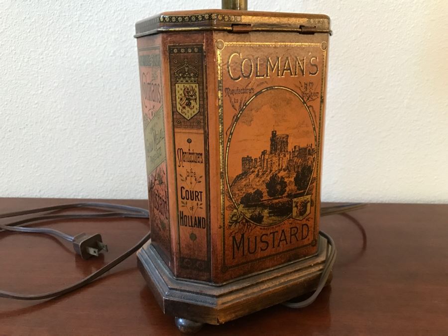 JUST ADDED - Vintage Colman's Mustard Tin Lamp [Photo 6]