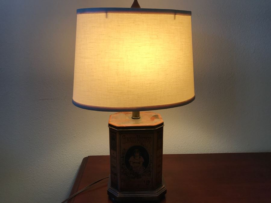 JUST ADDED - Vintage Colman's Mustard Tin Lamp [Photo 10]
