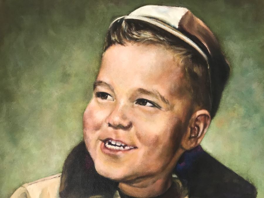 JUST ADDED - Original Oil Portrait Of Boy Nicely Framed Signed Raul [Photo 4]