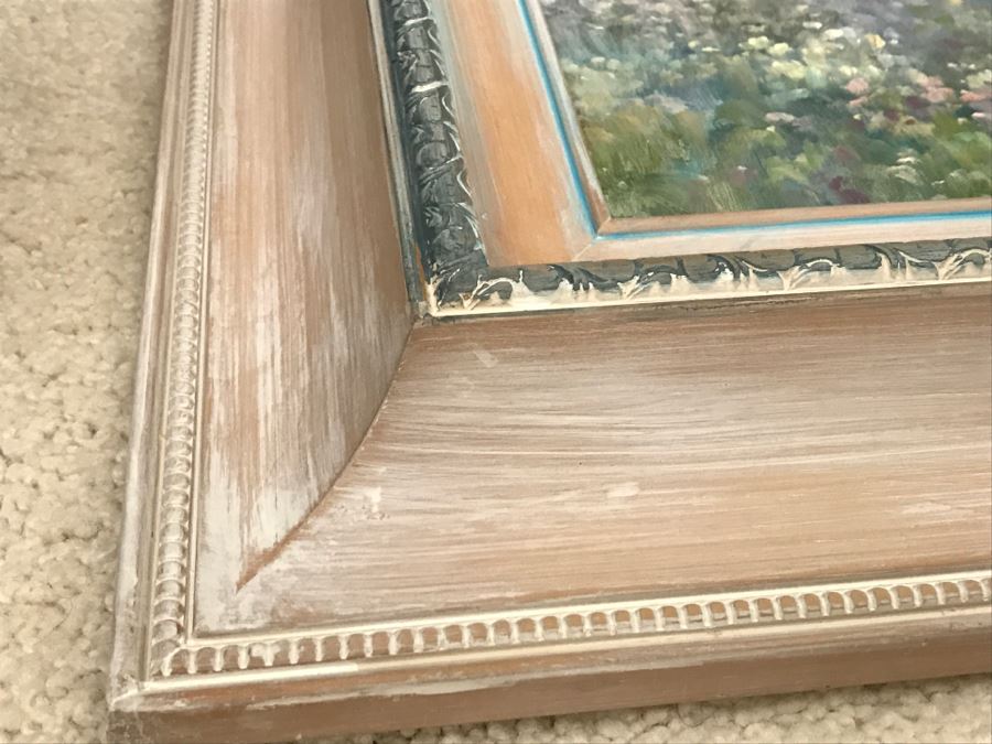 JUST ADDED - Original Oil Painting Of Women And Children In A Field Signed H. Sereno Nicely Framed [Photo 10]