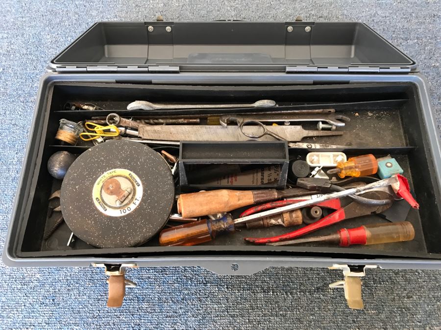 JUST ADDED - Stack-On Toolbox Filled With Various Tools [Photo 3]