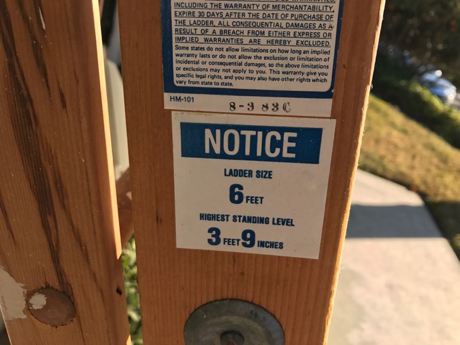 JUST ADDED - 6' Wooden Ladder [Photo 4]