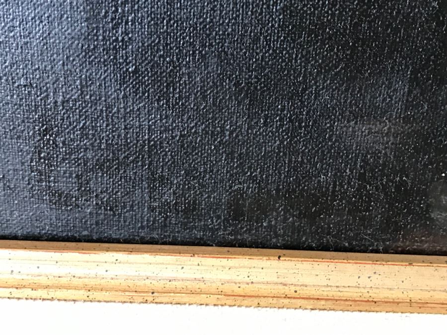 JUST ADDED - Original Still Life Of Flowers Oil Painting In STUNNING Ornate Gilt Wood Frame Signature Is Illegible Black On Black J. Lomb?? 20 X 24 LONDON Written On Back Of Canvas [Photo 26]