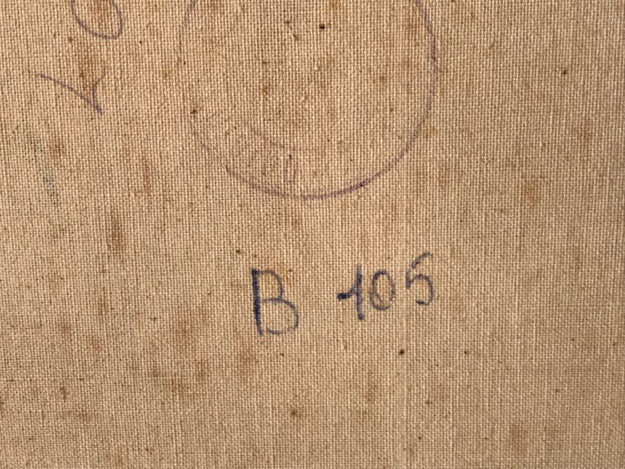 JUST ADDED - Original Still Life Of Flowers Oil Painting In STUNNING Ornate Gilt Wood Frame Signature Is Illegible Black On Black J. Lomb?? 20 X 24 LONDON Written On Back Of Canvas [Photo 32]