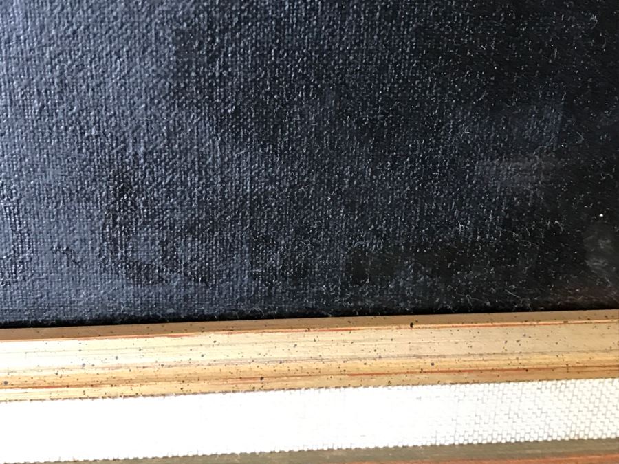 JUST ADDED - Original Still Life Of Flowers Oil Painting In STUNNING Ornate Gilt Wood Frame Signature Is Illegible Black On Black J. Lomb?? 20 X 24 LONDON Written On Back Of Canvas [Photo 23]