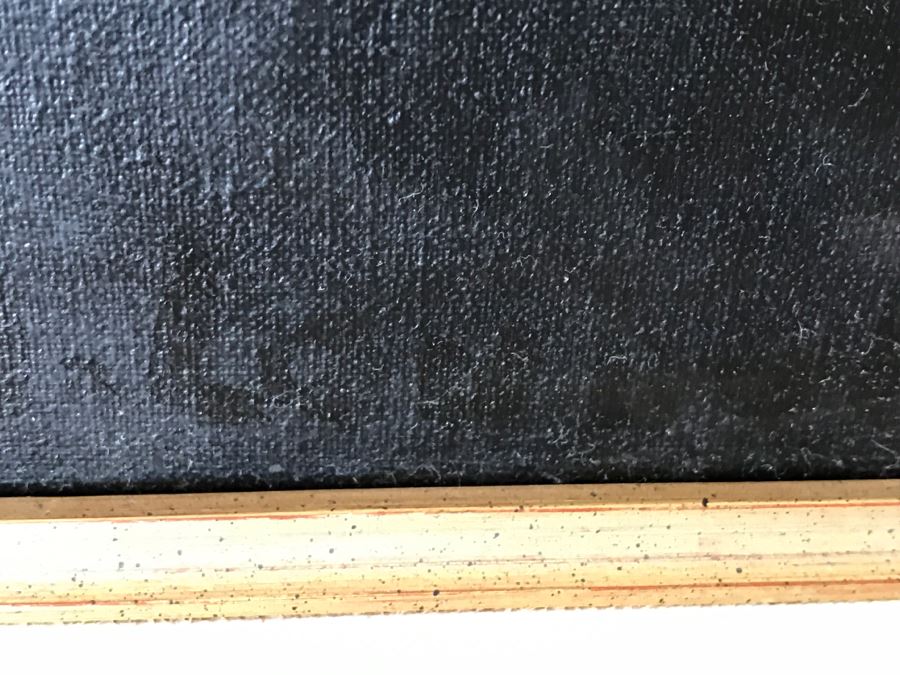 JUST ADDED - Original Still Life Of Flowers Oil Painting In STUNNING Ornate Gilt Wood Frame Signature Is Illegible Black On Black J. Lomb?? 20 X 24 LONDON Written On Back Of Canvas [Photo 25]