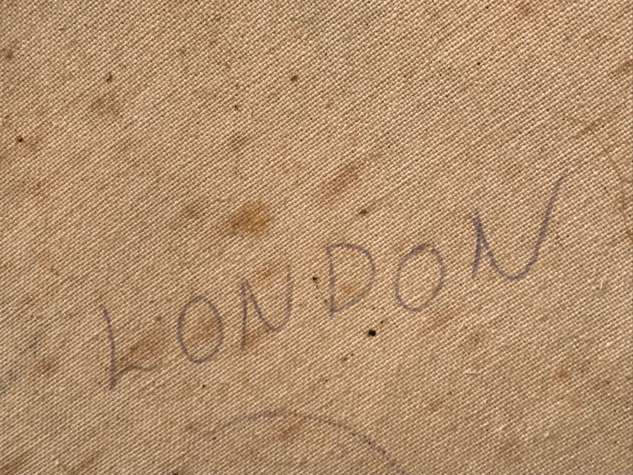 JUST ADDED - Original Still Life Of Flowers Oil Painting In STUNNING Ornate Gilt Wood Frame Signature Is Illegible Black On Black J. Lomb?? 20 X 24 LONDON Written On Back Of Canvas [Photo 29]