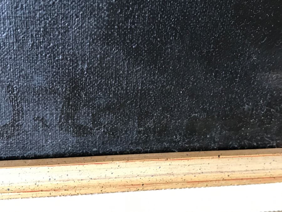 JUST ADDED - Original Still Life Of Flowers Oil Painting In STUNNING Ornate Gilt Wood Frame Signature Is Illegible Black On Black J. Lomb?? 20 X 24 LONDON Written On Back Of Canvas [Photo 24]