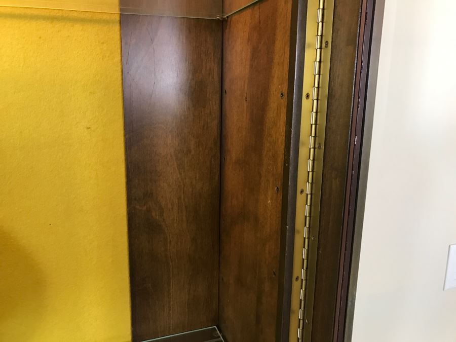 Nice Wooden China Display Curio Cabinet With Beveled Glass And Lighting [Photo 9]