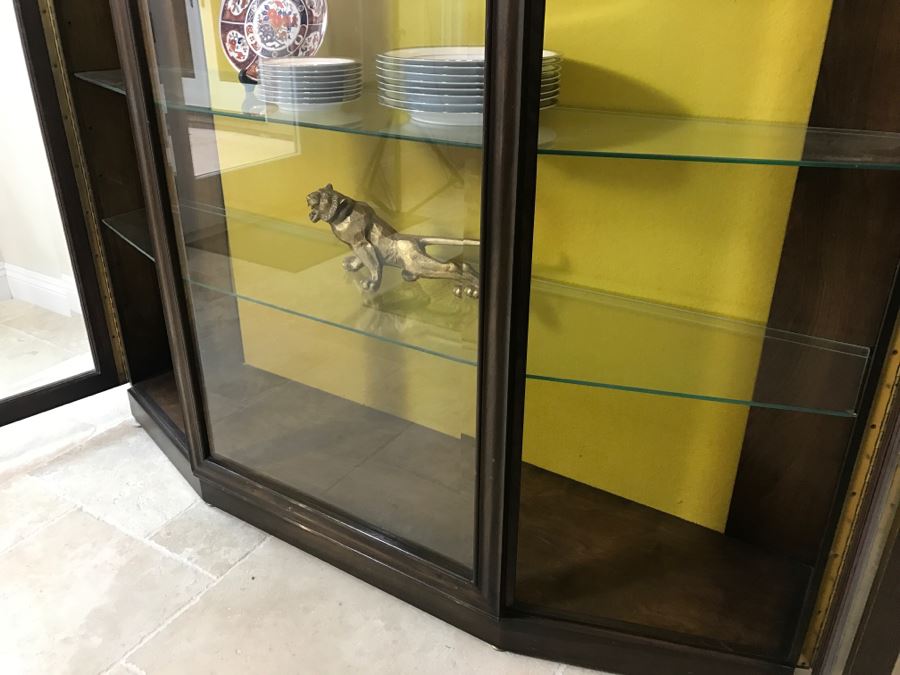Nice Wooden China Display Curio Cabinet With Beveled Glass And Lighting [Photo 7]