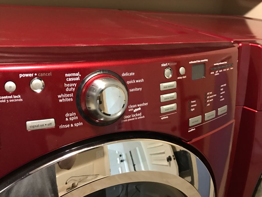 Maytag 3000 Series Red Front-Loading Washing Machine And Dryer Maytag Commerical Technology Rarely Used [Photo 9]
