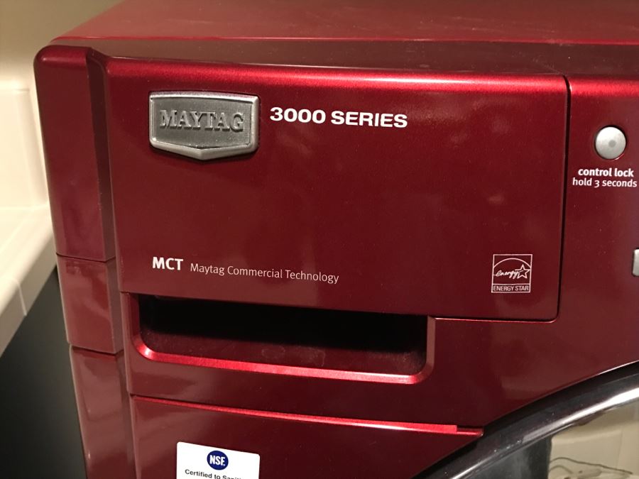 Maytag 3000 Series Red Front-Loading Washing Machine And Dryer Maytag Commerical Technology Rarely Used [Photo 8]