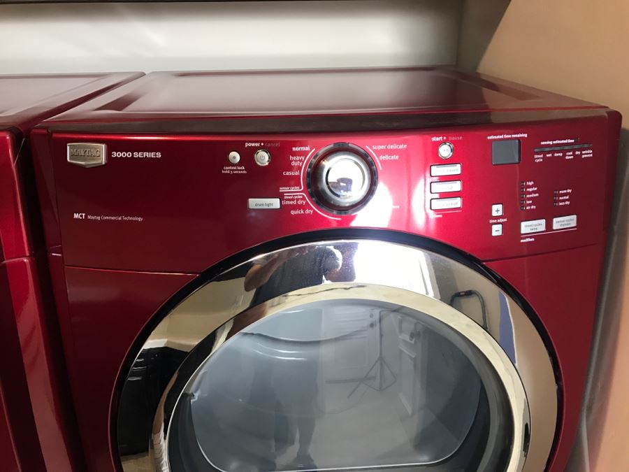 Maytag 3000 Series Red FrontLoading Washing Machine And Dryer Maytag