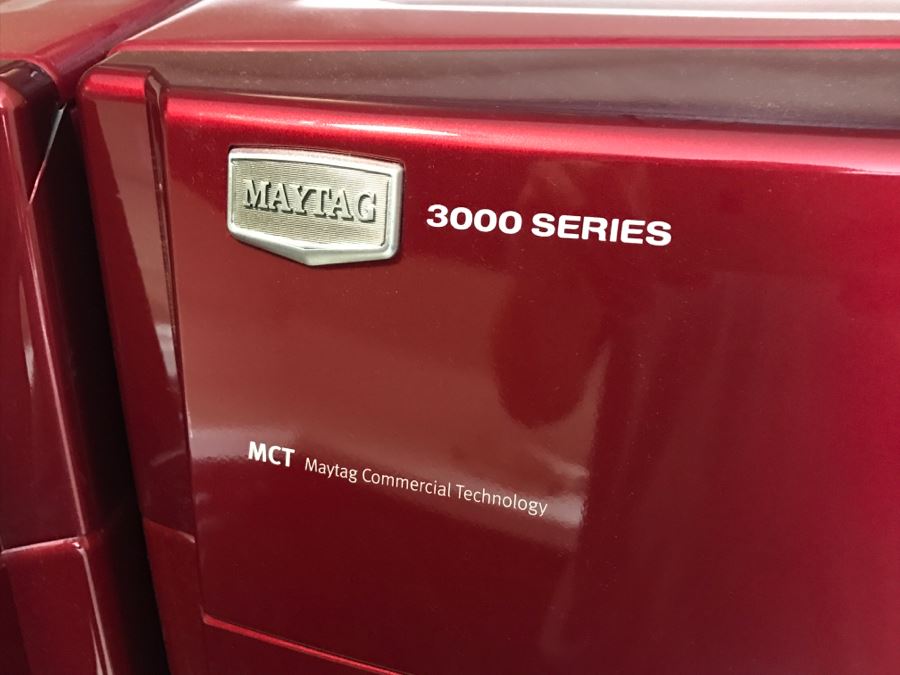 Maytag 3000 Series Red Front-Loading Washing Machine And Dryer Maytag Commerical Technology Rarely Used [Photo 5]
