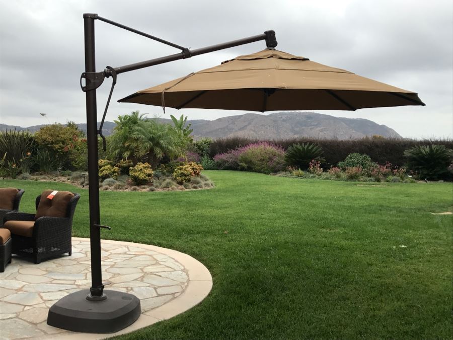 Treasure Garden Cantilever Aluminum 13 Foot Wide Crank Lift Tilt & Lock Umbrella Retails For $1,500 [Photo 12]