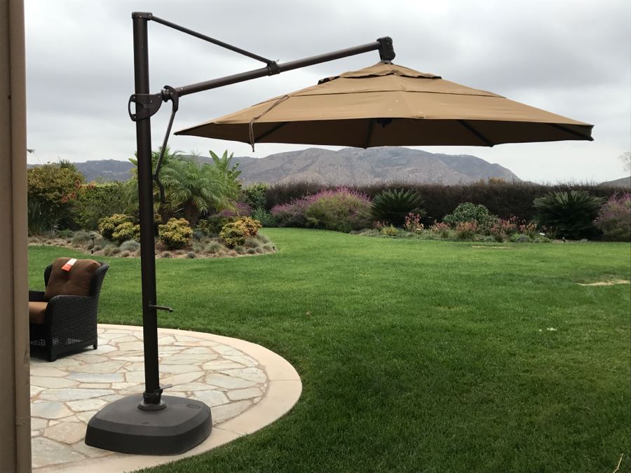 Treasure Garden Cantilever Aluminum 13 Foot Wide Crank Lift Tilt & Lock Umbrella Retails For $1,500