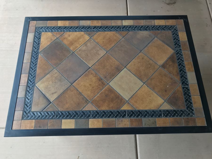 Outdoor Aluminum Tile Top Patio Furniture Coffee Table [Photo 3]