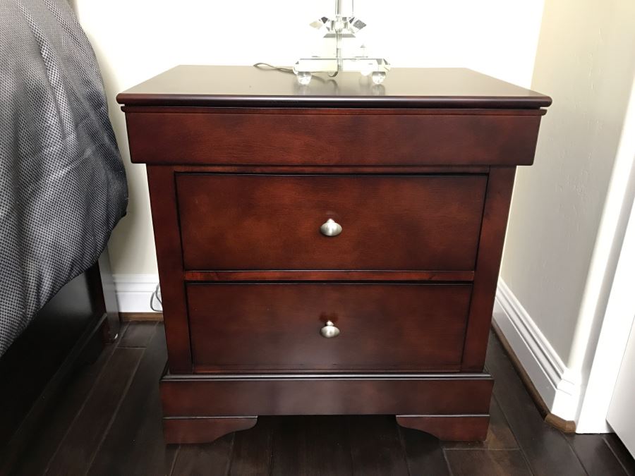 Pair Of Contemporary Nightstands With Metal Pulls - Never Used Guest Room