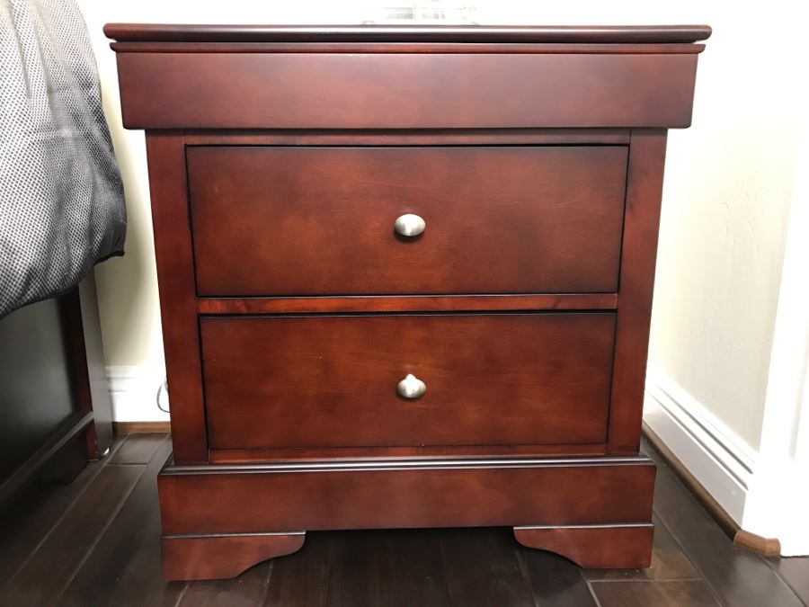 Pair Of Contemporary Nightstands With Metal Pulls - Never Used Guest Room [Photo 3]