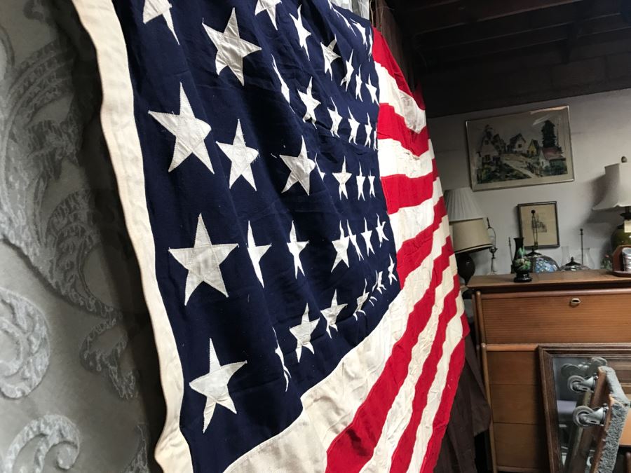 JUST ADDED - Large 5' X 9' Vintage 48 Star American Flag [Photo 9]