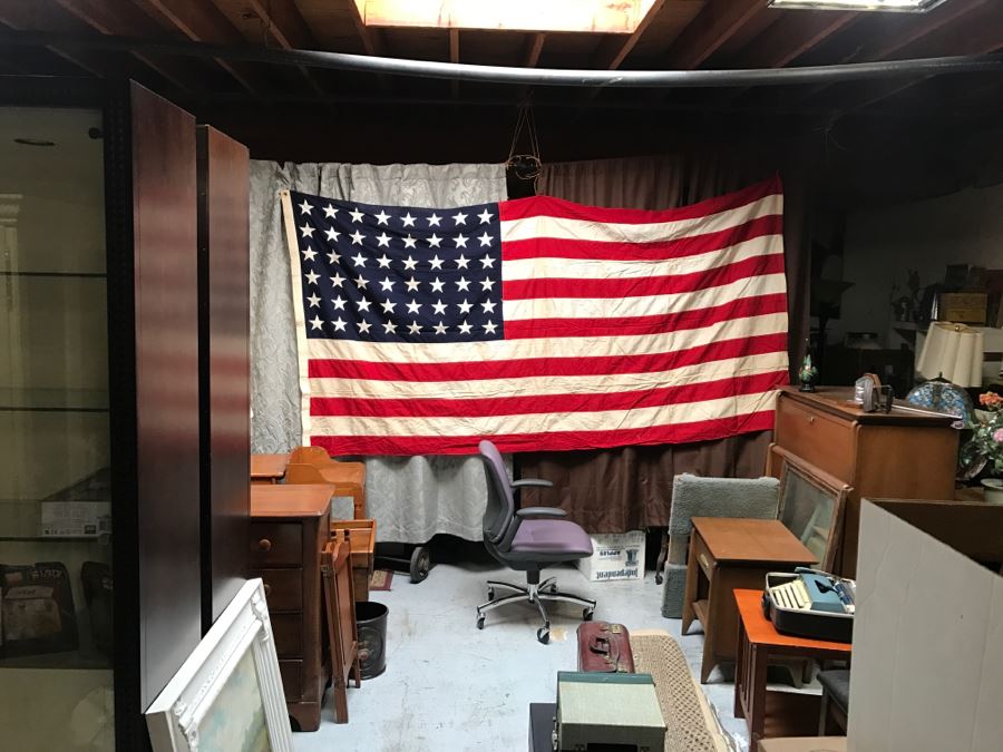 JUST ADDED - Large 5' X 9' Vintage 48 Star American Flag [Photo 19]