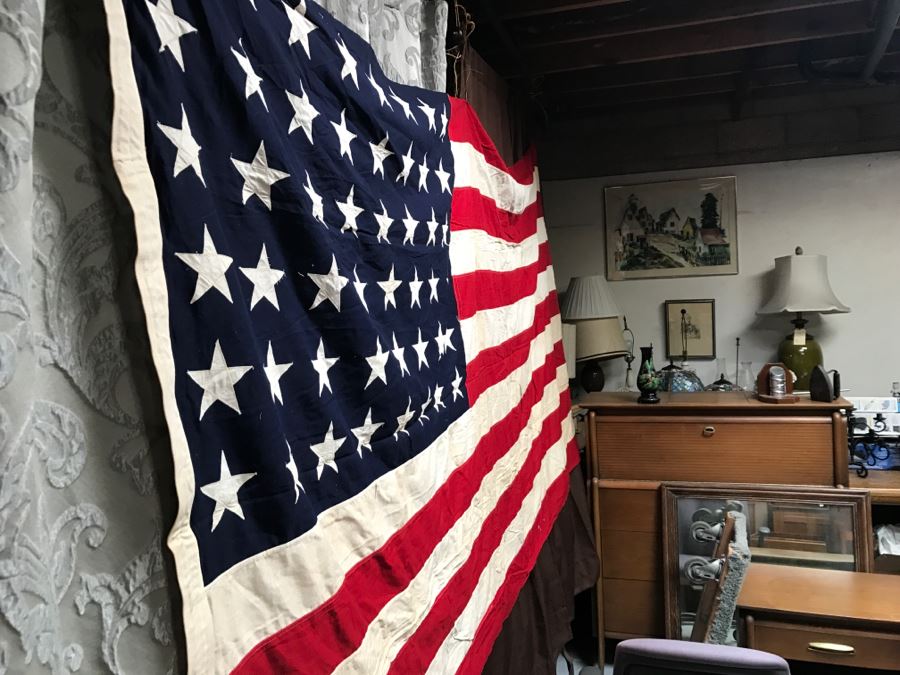 JUST ADDED - Large 5' X 9' Vintage 48 Star American Flag [Photo 8]