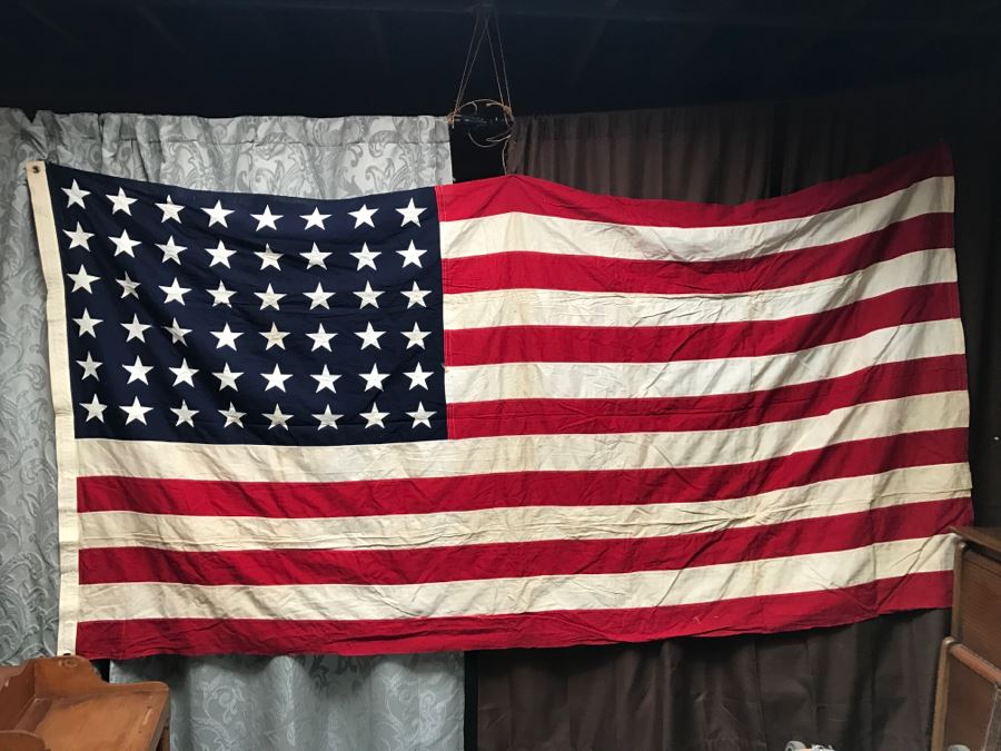 JUST ADDED - Large 5' X 9' Vintage 48 Star American Flag [Photo 3]