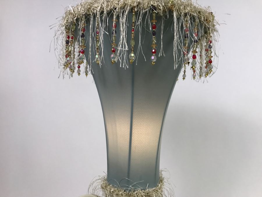 JUST ADDED - Metal Table Lamp With Fancy Shade [Photo 6]