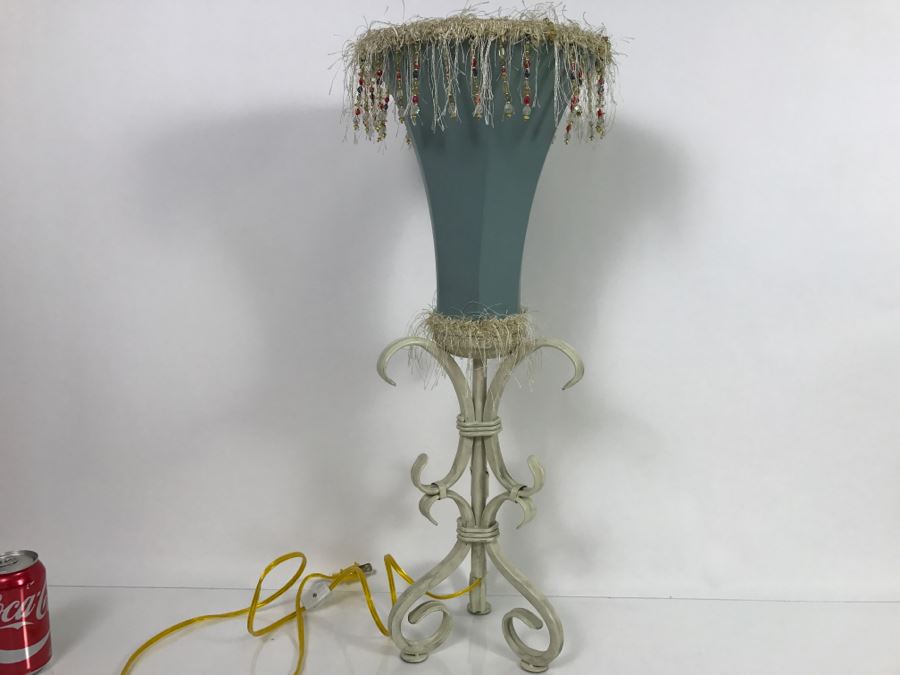 JUST ADDED - Metal Table Lamp With Fancy Shade [Photo 1]