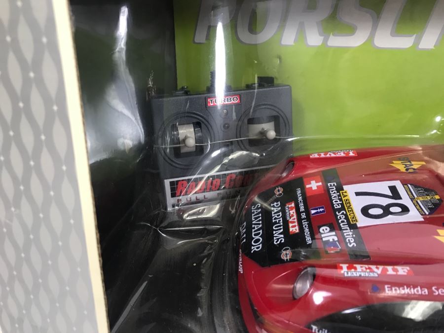  	JUST ADDED - Porsche 911 GT2 Remoted Controlled Car In Box - Body Of Car Appears To Be Damaged Inside Box [Photo 4]