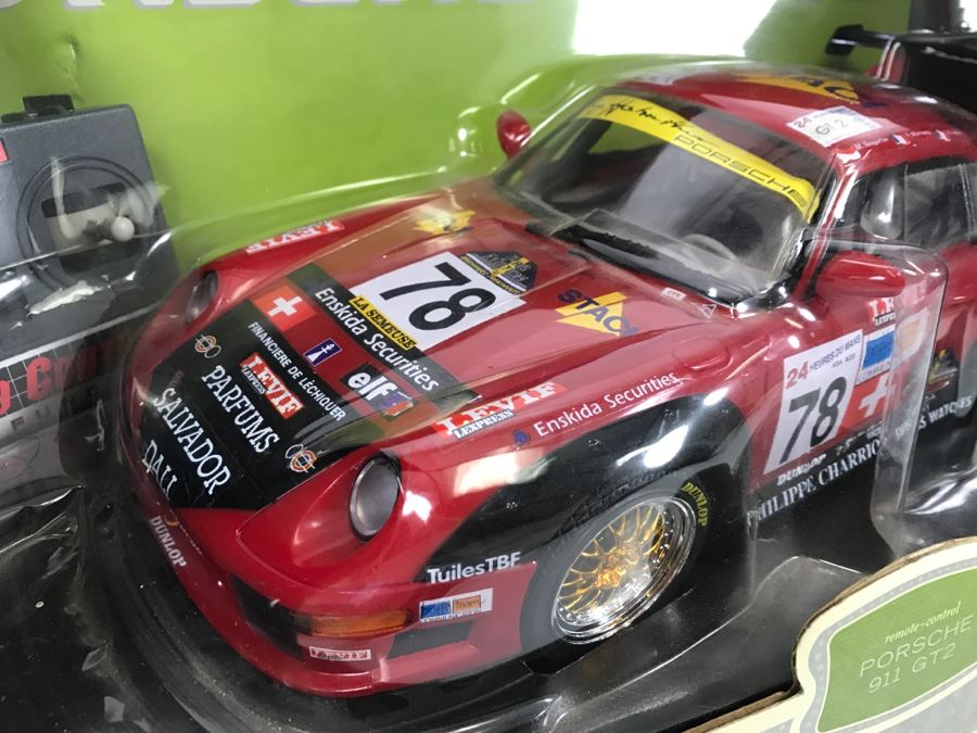  	JUST ADDED - Porsche 911 GT2 Remoted Controlled Car In Box - Body Of Car Appears To Be Damaged Inside Box [Photo 5]