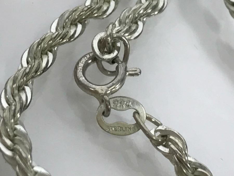 JUST ADDED - Sterling Silver Chunky Chain Rope Necklace 12.4g [Photo 7]