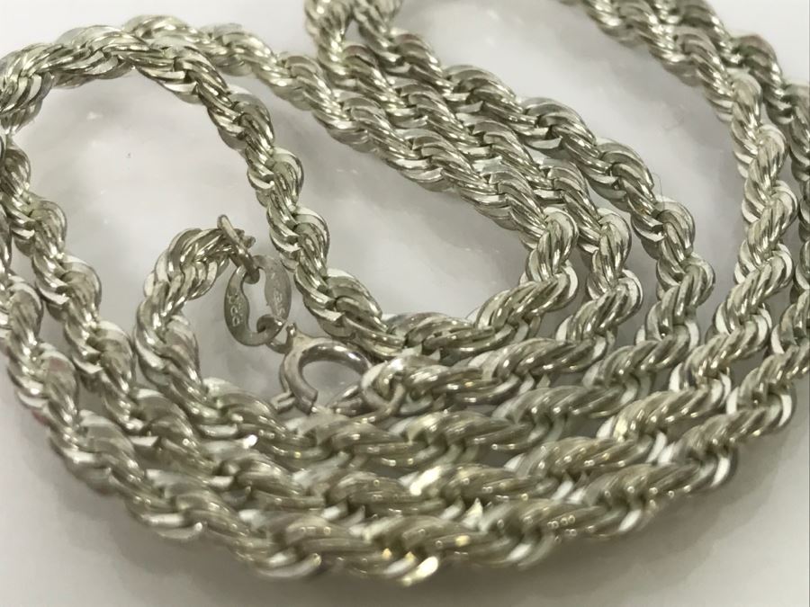 JUST ADDED - Sterling Silver Chunky Chain Rope Necklace 12.4g [Photo 4]