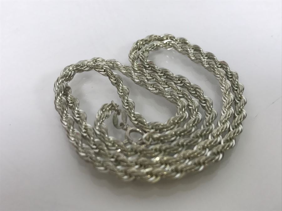 JUST ADDED - Sterling Silver Chunky Chain Rope Necklace 12.4g [Photo 3]
