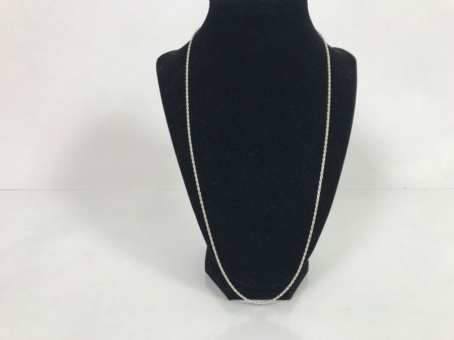 JUST ADDED - Sterling Silver Italian Rope Chain Necklace 7.2g [Photo 2]