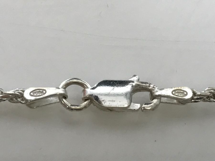 JUST ADDED - Sterling Silver Italian Rope Chain Necklace 7.2g [Photo 4]