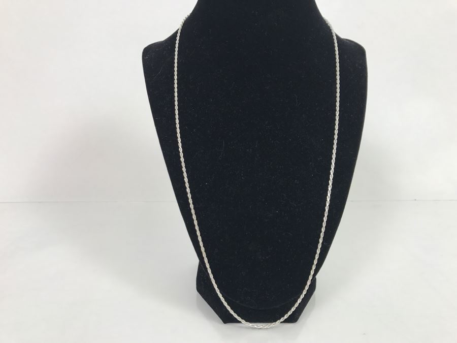 JUST ADDED - Sterling Silver Italian Rope Chain Necklace 7.2g [Photo 3]