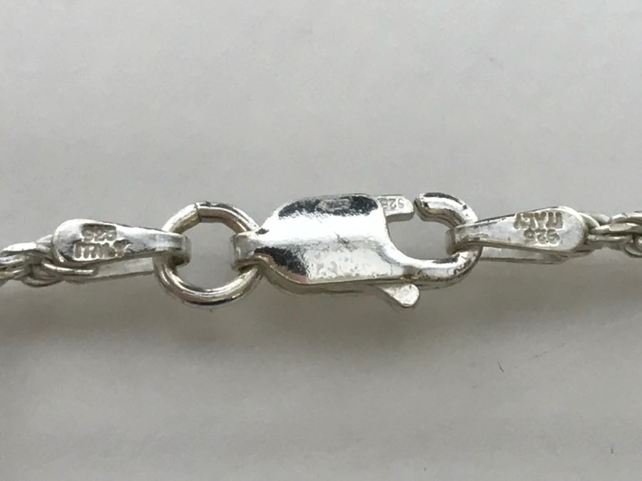 JUST ADDED - Sterling Silver Italian Rope Chain Necklace 7.2g [Photo 5]