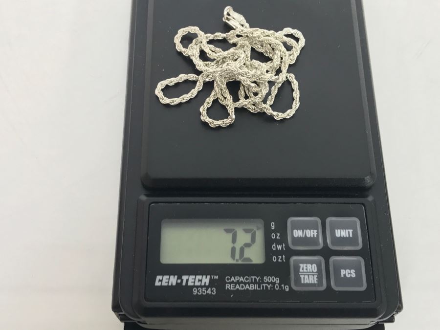 JUST ADDED - Sterling Silver Italian Rope Chain Necklace 7.2g [Photo 6]